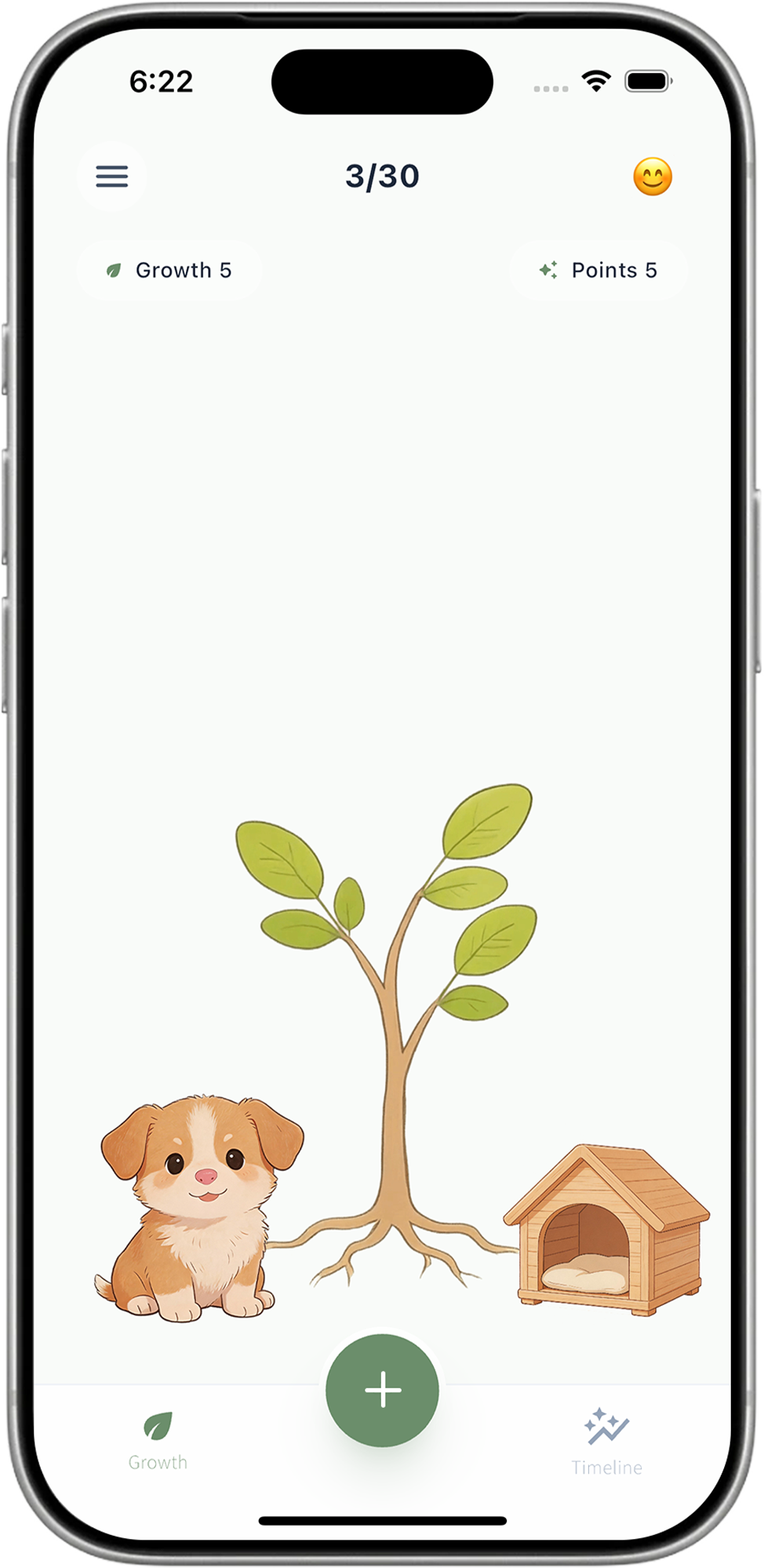 UnderTree inner forest diary screen
